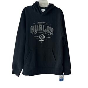 Hurley Freedom Company Black Hoodie Pullover Sweatshirt NWT Size L